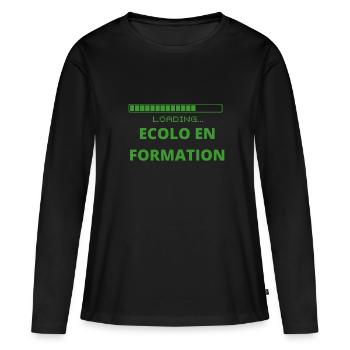 ECOLOGY-nature-green - Women's Premium Organic Long Sleeve Shirt - black - Front - Julia (174cm)
