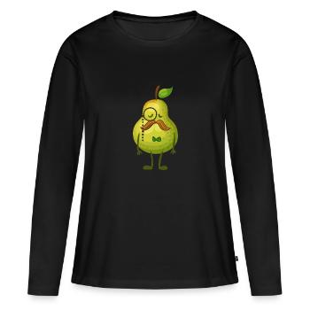 Herr Birne - Frauen Premium Bio Langarmshirt - Schwarz - Vorne - Julia (174cm)