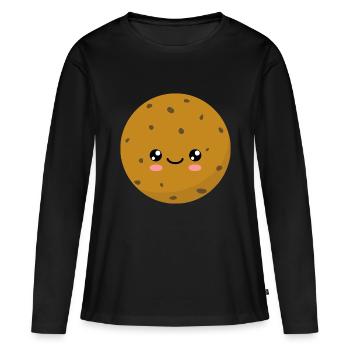 Biscuit - T-shirt manches longues Premium bio Femme - noir - Devant - Julia (174cm)