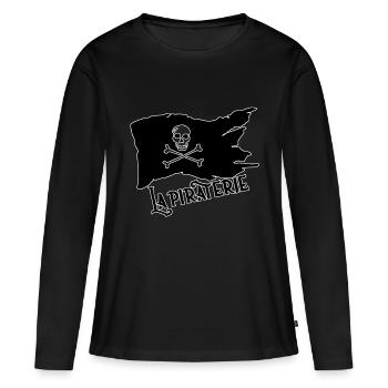 pirate - T-shirt manches longues Premium bio Femme - noir - Devant - Julia (174cm)