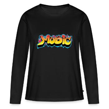 MUSIC - Frauen Premium Bio Langarmshirt - Schwarz - Vorne - Julia (174cm)