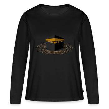 Kaaba - T-shirt manches longues Premium bio Femme - noir - Devant - Julia (174cm)