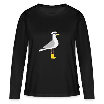 Seagull rubber boots - Women's Premium Organic Long Sleeve Shirt - black - Front - Julia (174cm)