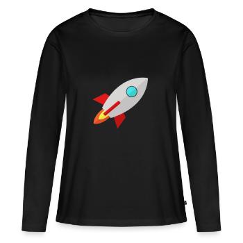 fusée - T-shirt manches longues Premium bio Femme - noir - Devant - Julia (174cm)