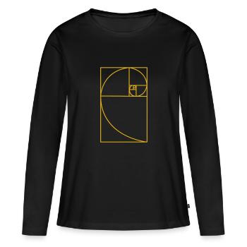 Nombre d'or - T-shirt manches longues Premium bio Femme - noir - Devant - Julia (174cm)
