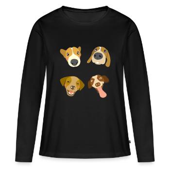 Cute cute cute dog - Women's Premium Organic Long Sleeve Shirt - black - Front - Julia (174cm)