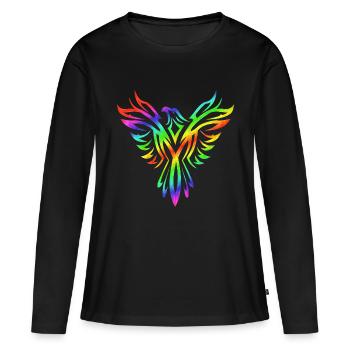 Phoenix Bogen in Himmel - Frauen Premium Bio Langarmshirt - Schwarz - Vorne - Julia (174cm)