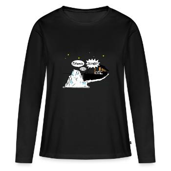 TITANIC TA MER ! - T-shirt manches longues Premium bio Femme - noir - Devant - Julia (174cm)