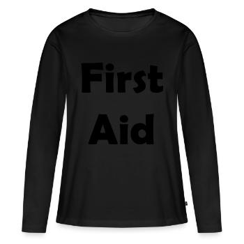 First Aid - Frauen Premium Bio Langarmshirt - Schwarz - Vorne - Julia (174cm)