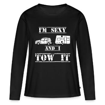 Je suis sexy et je tow It caravaning amusant, camping - T-shirt manches longues Premium bio Femme - noir - Devant - Julia (174cm)