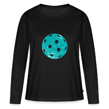 Double Exposure Pickleball Pickleball Player Gift - Women's Premium Organic Long Sleeve Shirt - black - Front - Julia (174cm)