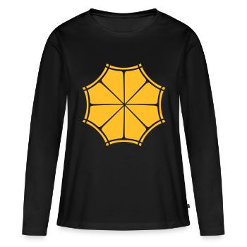 Zitrone Logo Abstrakt - Frauen Premium Bio Langarmshirt - Schwarz - Vorne - Julia (174cm)