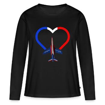 Patrouille de France Meeting Luftwaffe Luftwaffe - Frauen Premium Bio Langarmshirt - Schwarz - Vorne - Julia (174cm)