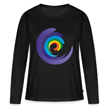 rainbow chakra - T-shirt manches longues Premium bio Femme - noir - Devant - Julia (174cm)