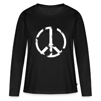 Zeichen des Friedens - Frauen Premium Bio Langarmshirt - Schwarz - Vorne - Julia (174cm)