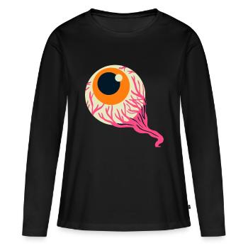 Oeil - T-shirt manches longues Premium bio Femme - noir - Devant - Julia (174cm)