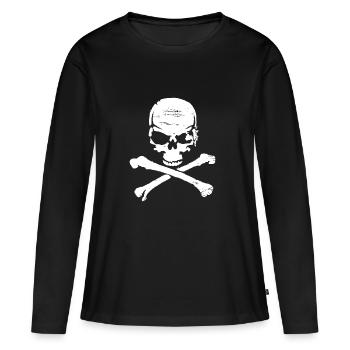 pirate - T-shirt manches longues Premium bio Femme - noir - Devant - Julia (174cm)