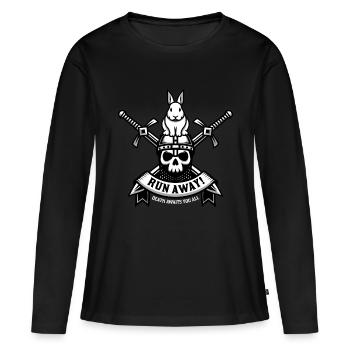 Run Away! - T-shirt manches longues Premium bio Femme - noir - Devant - Julia (174cm)