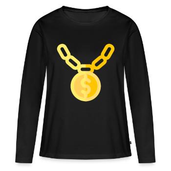 Collier - T-shirt manches longues Premium bio Femme - noir - Devant - Julia (174cm)