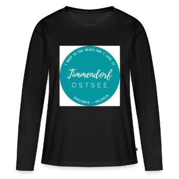 Timmendorf - Mer Baltique - T-shirt manches longues Premium bio Femme - noir - Devant - Julia (174cm)