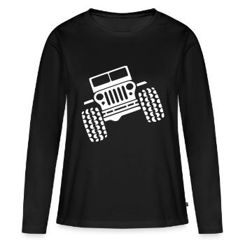 jeep - T-shirt manches longues Premium bio Femme - noir - Devant - Julia (174cm)