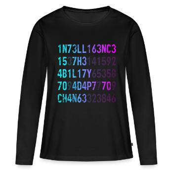 L’intelligence est la capacité de s’adapter au changement - T-shirt manches longues Premium bio Femme - noir - Devant - Julia (174cm)