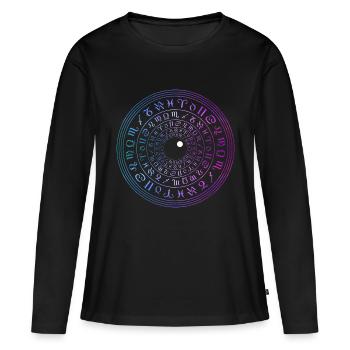 L’œil de l’univers - T-shirt manches longues Premium bio Femme - noir - Devant - Julia (174cm)