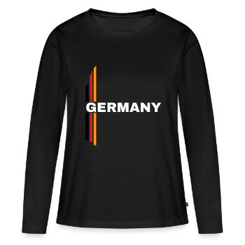 Germany - Frauen Premium Bio Langarmshirt - Schwarz - Vorne - Julia (174cm)