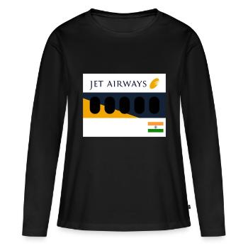 Jet Airways Mumbai - Frauen Premium Bio Langarmshirt - Schwarz - Vorne - Julia (174cm)