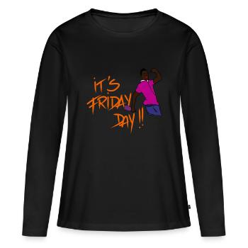 C’est vendredi ! - T-shirt manches longues Premium bio Femme - noir - Devant - Julia (174cm)