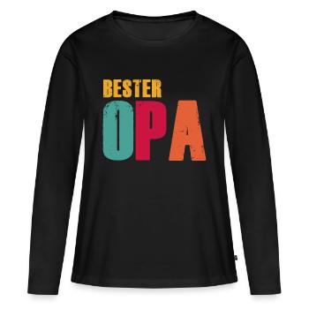 Großvater - Frauen Premium Bio Langarmshirt - Schwarz - Vorne - Julia (174cm)