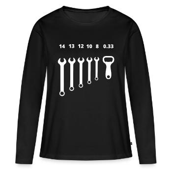 Schlüssel für durstig Mechaniker - Frauen Premium Bio Langarmshirt - Schwarz - Vorne - Julia (174cm)