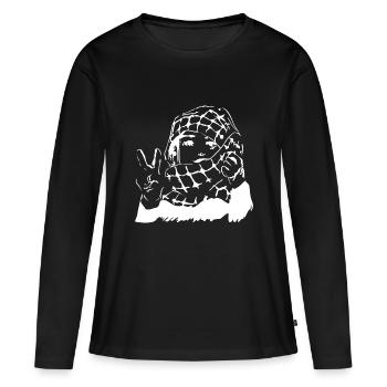 la Palestine libre - T-shirt manches longues Premium bio Femme - noir - Devant - Julia (174cm)