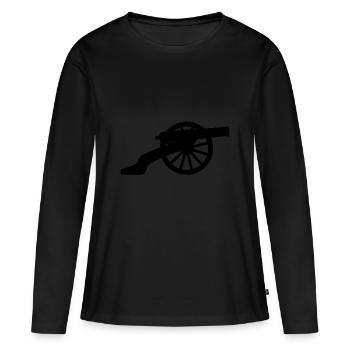 Silhouette de canon de la guerre de Sécession - T-shirt manches longues Premium bio Femme - noir - Devant - Julia (174cm)