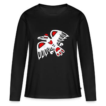 Haida-Adler-Symbol Lustige Geschenkidee - Frauen Premium Bio Langarmshirt - Schwarz - Vorne - Julia (174cm)