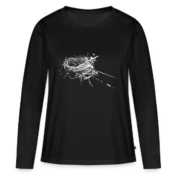 nid d’oiseau - T-shirt manches longues Premium bio Femme - noir - Devant - Julia (174cm)