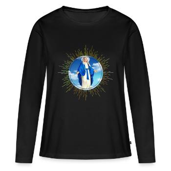 Maria Madonna - T-shirt manches longues Premium bio Femme - noir - Devant - Julia (174cm)