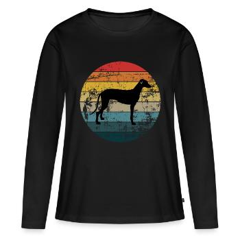 Lévrier - T-shirt manches longues Premium bio Femme - noir - Devant - Julia (174cm)