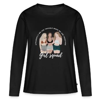 Trois meilleures amies - T-shirt manches longues Premium bio Femme - noir - Devant - Julia (174cm)