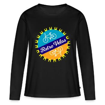 Vélo Biking Triathlon Cycling - T-shirt manches longues Premium bio Femme - noir - Devant - Julia (174cm)