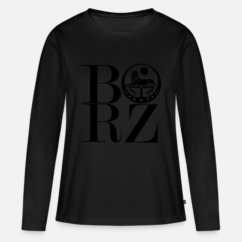 BoRZ Emblem - Frauen Premium Bio Langarmshirt - Schwarz