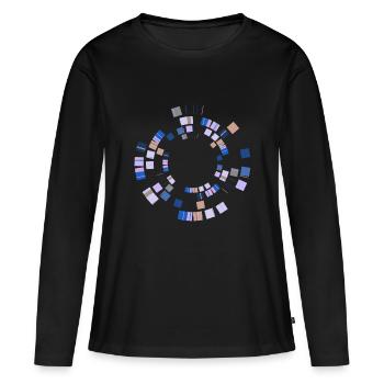 Abstract Minimal Circle - Frauen Premium Bio Langarmshirt - Schwarz - Vorne - Julia (174cm)