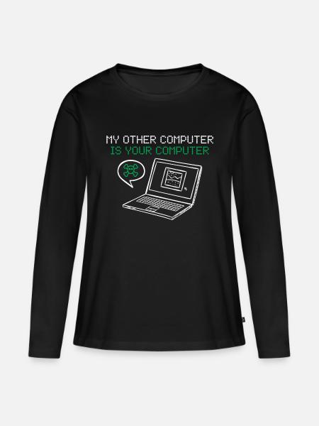 Hacker Mein Anderer Computer Ist Deiner - Frauen Premium Bio Langarmshirt - Schwarz