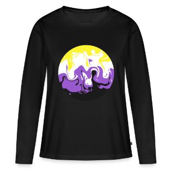 Non Binary Swirl - Frauen Premium Bio Langarmshirt - Schwarz - Vorne - Julia (174cm)