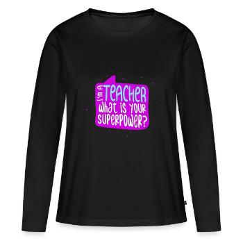 Étudiant 2023 Diplôme d’école d’enseignant d’étudiant du secondaire - T-shirt manches longues Premium bio Femme - noir - Devant - Julia (174cm)