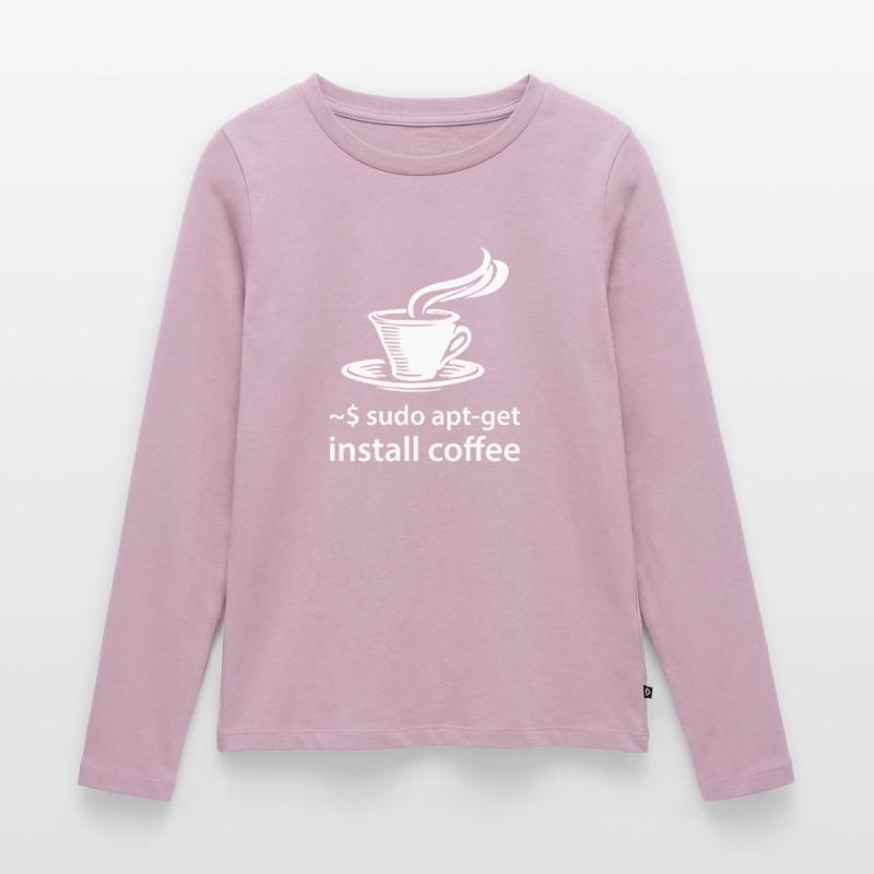 sudo apt-get install coffee - IT Coder Linux T-shirt manches longues Premium bio Femme