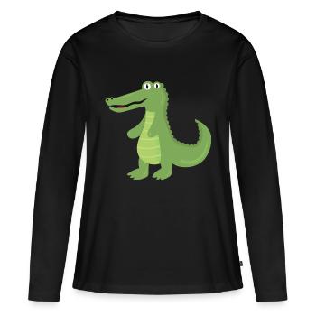 Alligator - T-shirt manches longues Premium bio Femme - noir - Devant - Julia (174cm)