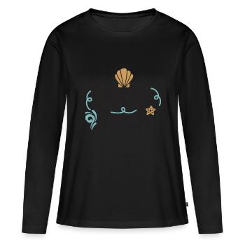 Shell Yeah - Frauen Premium Bio Langarmshirt - Schwarz - Vorne - Julia (174cm)