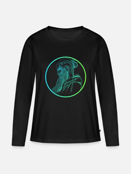 Floki Elektrischer Fade-Stil - Frauen Premium Bio Langarmshirt - Schwarz