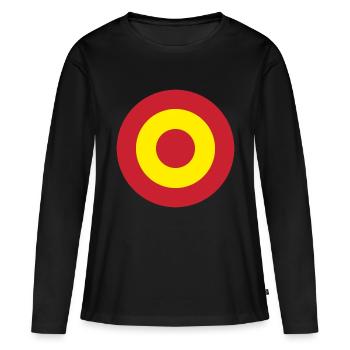 Espagne Flag Round Target - T-shirt manches longues Premium bio Femme - noir - Devant - Julia (174cm)